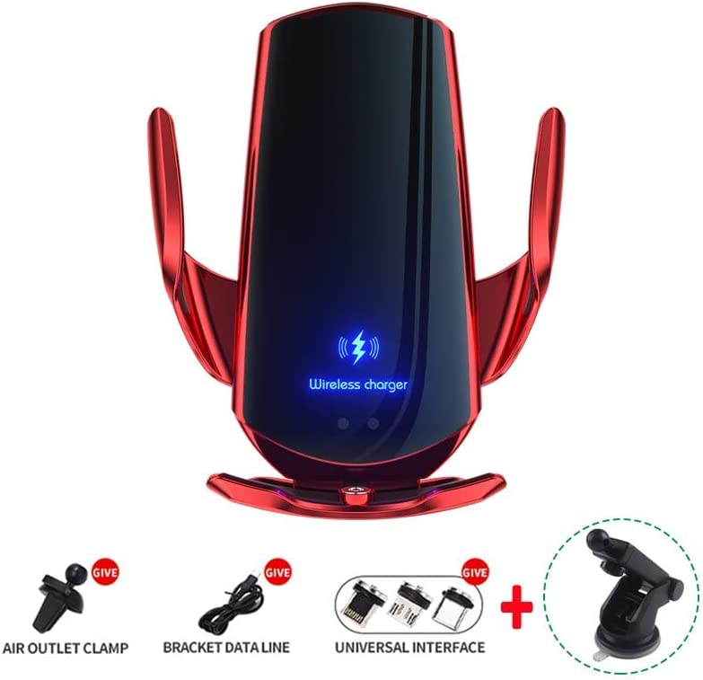 Automatic Car Wireless Charger Magnetic USB Infrared Sensor Phone Holder Mount