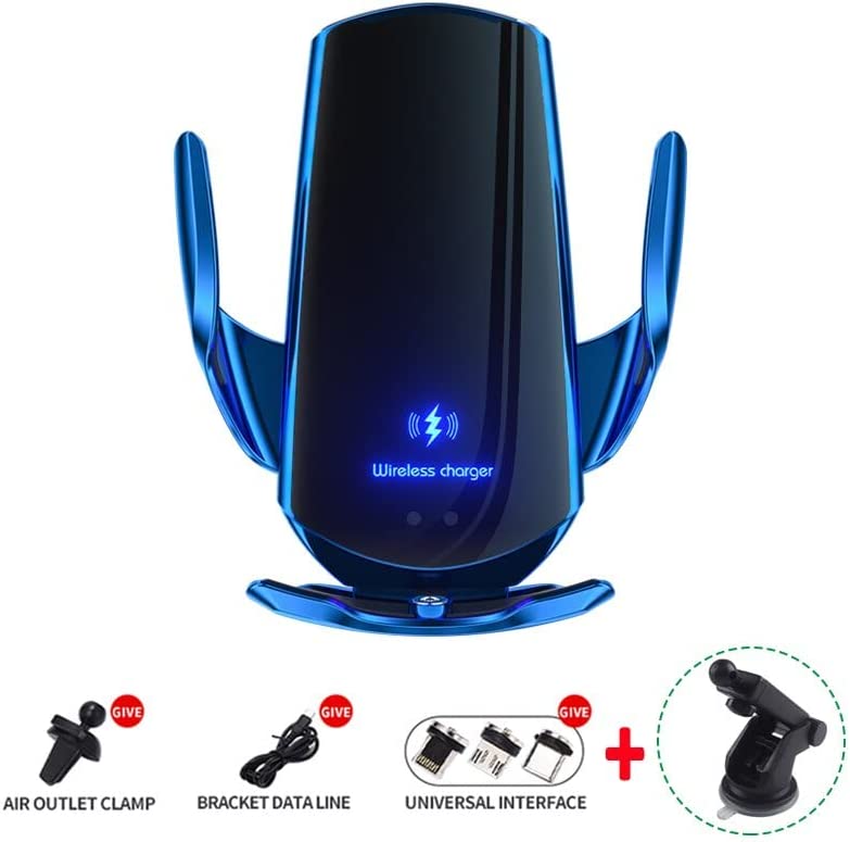 Automatic Car Wireless Charger Magnetic USB Infrared Sensor Phone Holder Mount